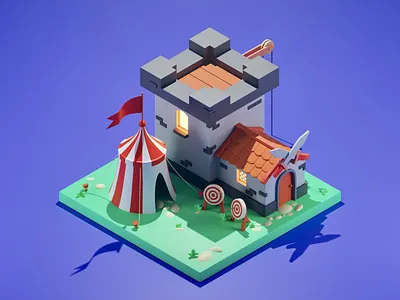 Low Poly environment for casual game 3d