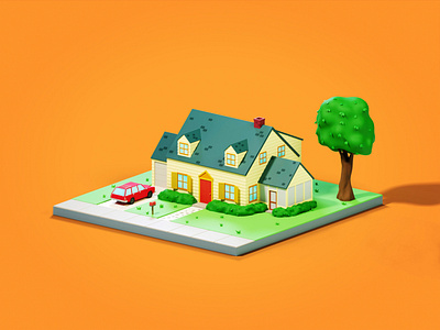 Isometric House from Family Guy show 3d 3d art environment family guy game development