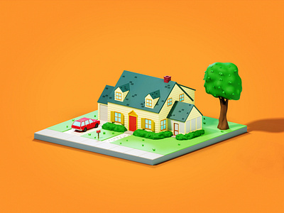 Isometric House from Family Guy show