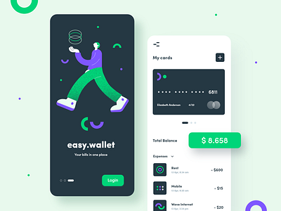 Easy Wallet - mobile app app design finance app financial fintech illustration interface mobile money ui ux uxdesign wallet