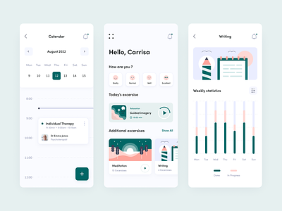 Mellow - mental health mobile app anxiety app health health app medical medicine mental health app mental health awareness mental illness mentalhealth mobile app mobile application mobile design mobile illustration relaxation self care ui ui mobile uiux design ux