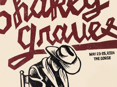 Printed Poster poster typography letterforms linoleum letterpress print
