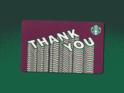 Thank you card dimensional gift card starbucks type