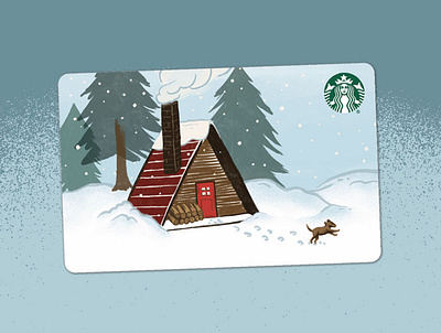 A frame holiday card cabin cozy starbucks winter winter scene