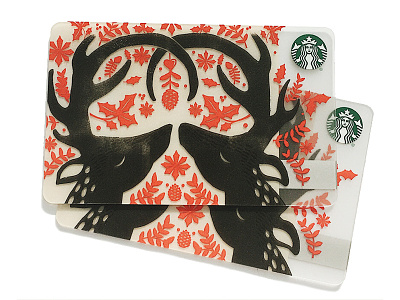 Starbucks Holiday Card deer foliage gift card holiday starbucks