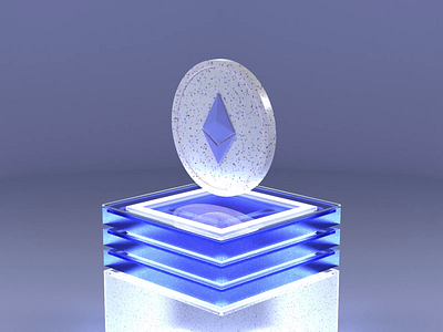 Cryptocurrencies | 2 | Ethereum (ETH) 3d aftereffects animation blender blue coin creative crypto cryptocurrency design digital ethereum glass grey lamp motion motion graphics plastic render scene