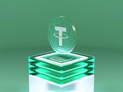 Cryptocurrencies | 3 | Tether (USDt) 3d aftereffects animation blender coin creative crypto cryptocurrency digital glass green grey lamp motion graphics plastic render scene stablecoin tether usdt