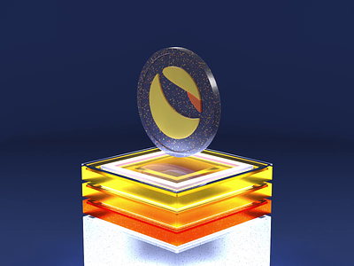 Cryptocurrencies | 9 | Terra (LUNA) 3d aftereffects animation blender blue coin crypto cryptocurrency design glass luna motion motion graphics orange plastic render scene terra white yellow