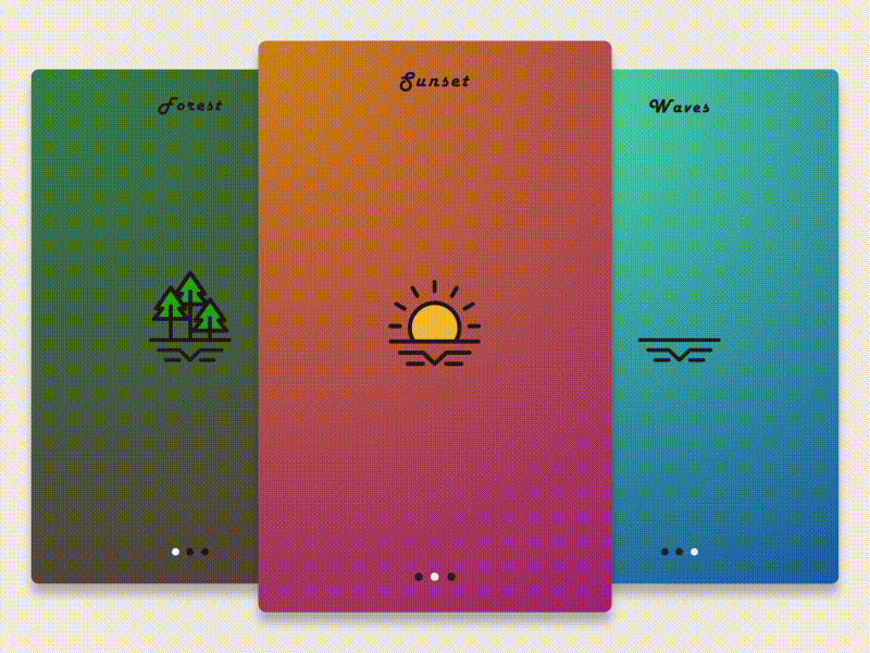 Onboarding - #023 aftereffects animation dailyui forest gif nature ocean onboarding sunset tree ui waves
