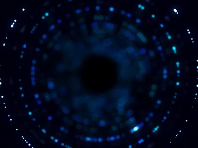 Through the wormhole aftereffects animation black blue circle cyan funnel inspiration motion particles round tunnel visual