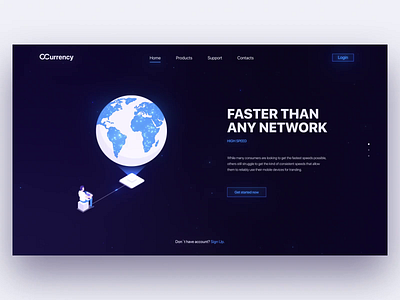 OCurrency Website Animation aftereffects animation art bitcoin blue crypto cryptocurrency design gradient illustration motion network particles site space ui web web design white
