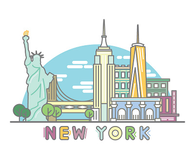 New York building city empire state geofilter highrise icon illustration new york skyline snapchat