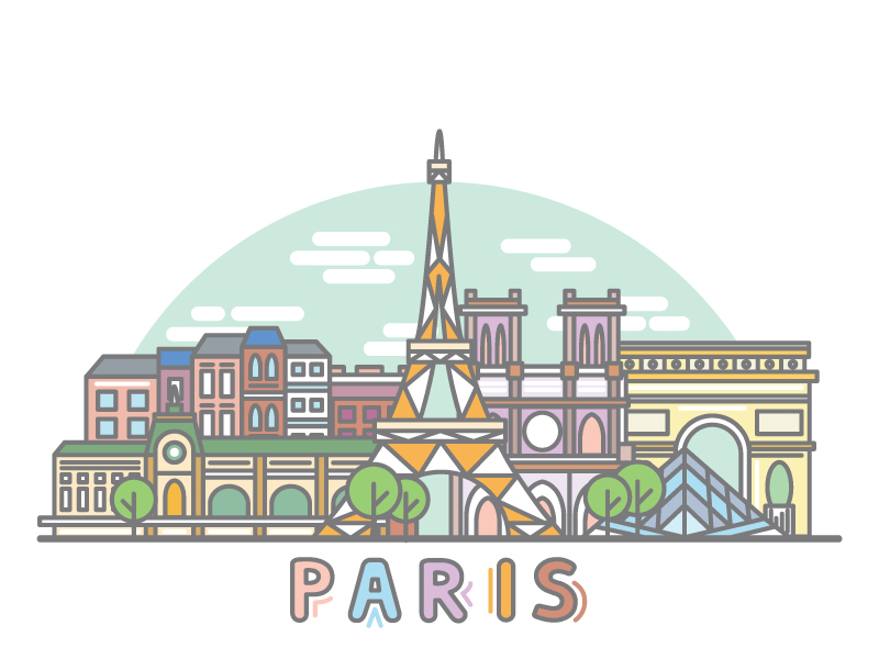 Paris architecture city eiffel tower france geofilter icon illustration paris skyline snapchat