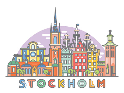 Stockholm church city geofilter icon illustration skyline snapchat stockholm sweden tower