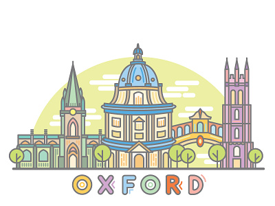 Oxford church city england geofilter icon illustration library oxford skyline snapchat