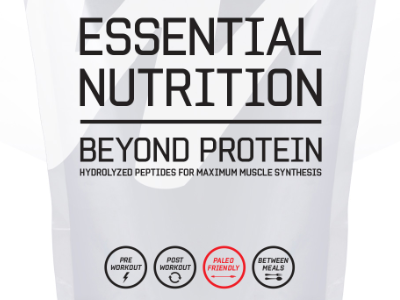 Essential Nutrition WIP bag clean crossfit icons minimal nutrition packaging paleo post workout pouch pre workout protein protein powder