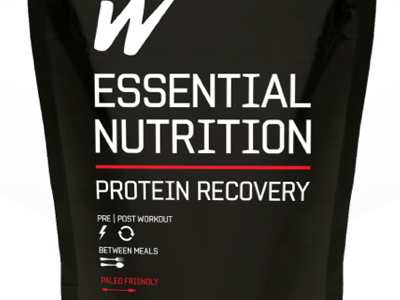 Essential Nutrition WIP 2 bag clean crossfit icons minimal nutrition packaging paleo post workout pouch pre workout protein protein powder