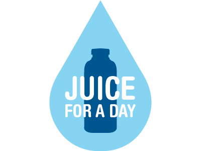 Juice for a Day bottle branding drink drop juice logo silhouette