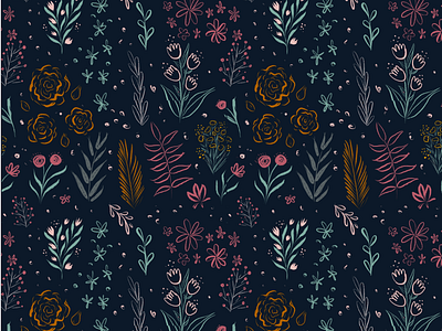 Nocturnal Floral Pattern