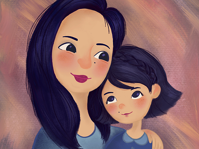 Mom and daughter illustration childrens illustration digital illustration mothers day procreate