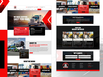 Transport and Logistics website design adobe photoshop adobe xd figma website design wordpress