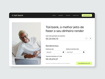 Toii Bank - Marketing Website Page branding design fintech graphic design investmentbank marketingwebsite ui ux webdesign