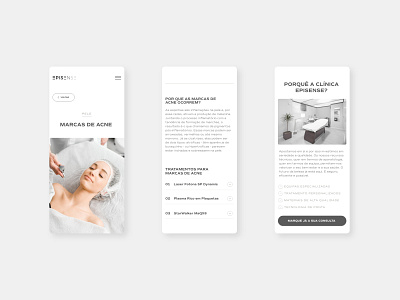 Episense - Treatments Page Overview aestethics clinic branding clinic website design health clinic treatments ui ux webdesign
