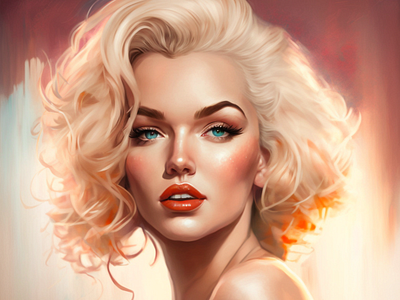 Beauty Is Eternity beauty blonde hair blue eyes illustration lipstick marlin monroe portrait white skin woman