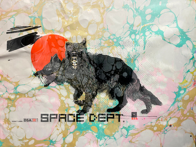 Marbled Space Dags branding dept design dog german illustration marbling space