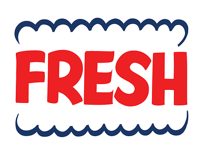 FRESCO fresh grocery illustration lettering vector