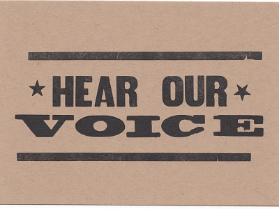 Hear Our Voice depression press letterpress typography wood type