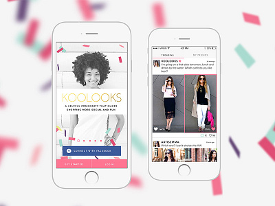 Fashion application and lots of confetti application confetti fashion gold mobile pink ui ux