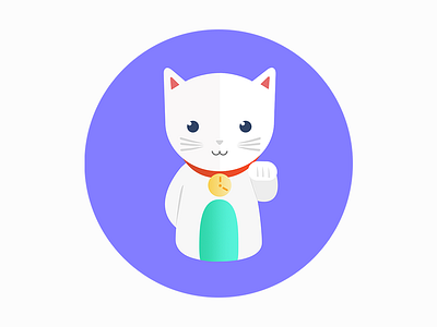Fortune Cat/Maneki-neko animals branding cat cute illustration kitten timetracking