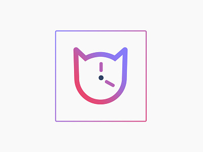 TimeKat Mark cat gradient logo mark pink purple