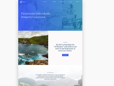 Marketing Site for Government Contractor blue government gradient hawaii imagery marketing