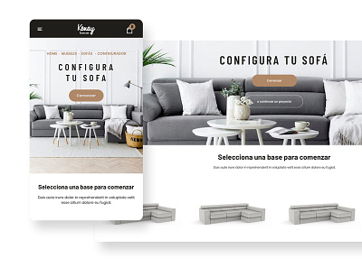 Kenay Sofas concept design digital mobile prototype sofas ui ux
