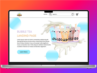 Website Template for Bubble Tea Business cafe restaurant drink