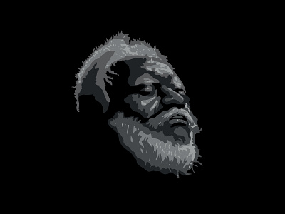 Tenor Titan Pharoah Sanders black and white design illustration jazz musician portrait saxophonist tenor titan pharoah sanders