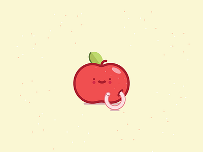 Apple apple cute food fun icon illustration sticker vector