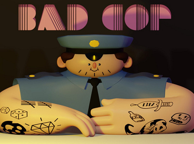 Bad cop 3d illustration