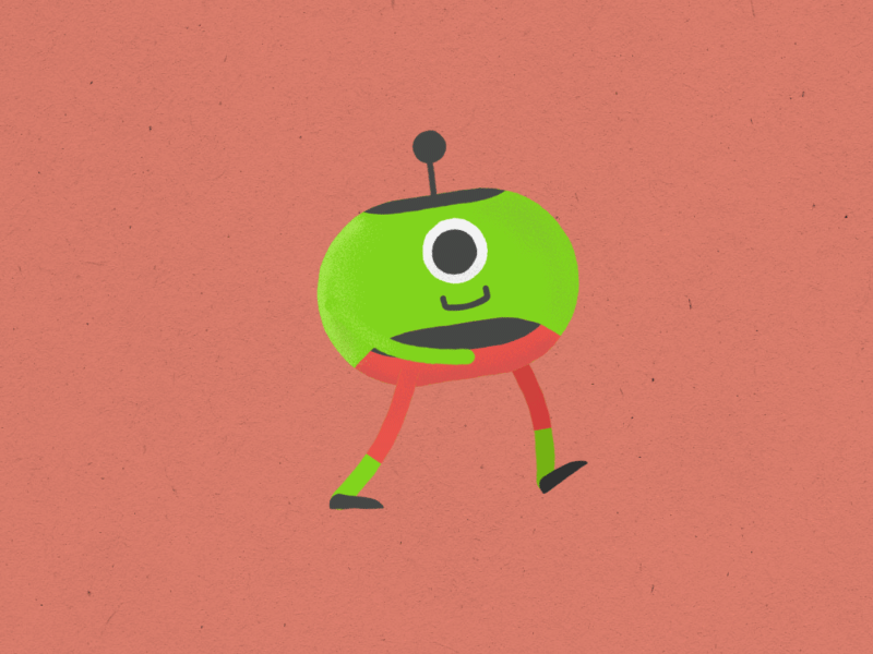 (Walk cycle #4) _ Pop 2d after effects animation character animation daily doodle design illustration walk cycle
