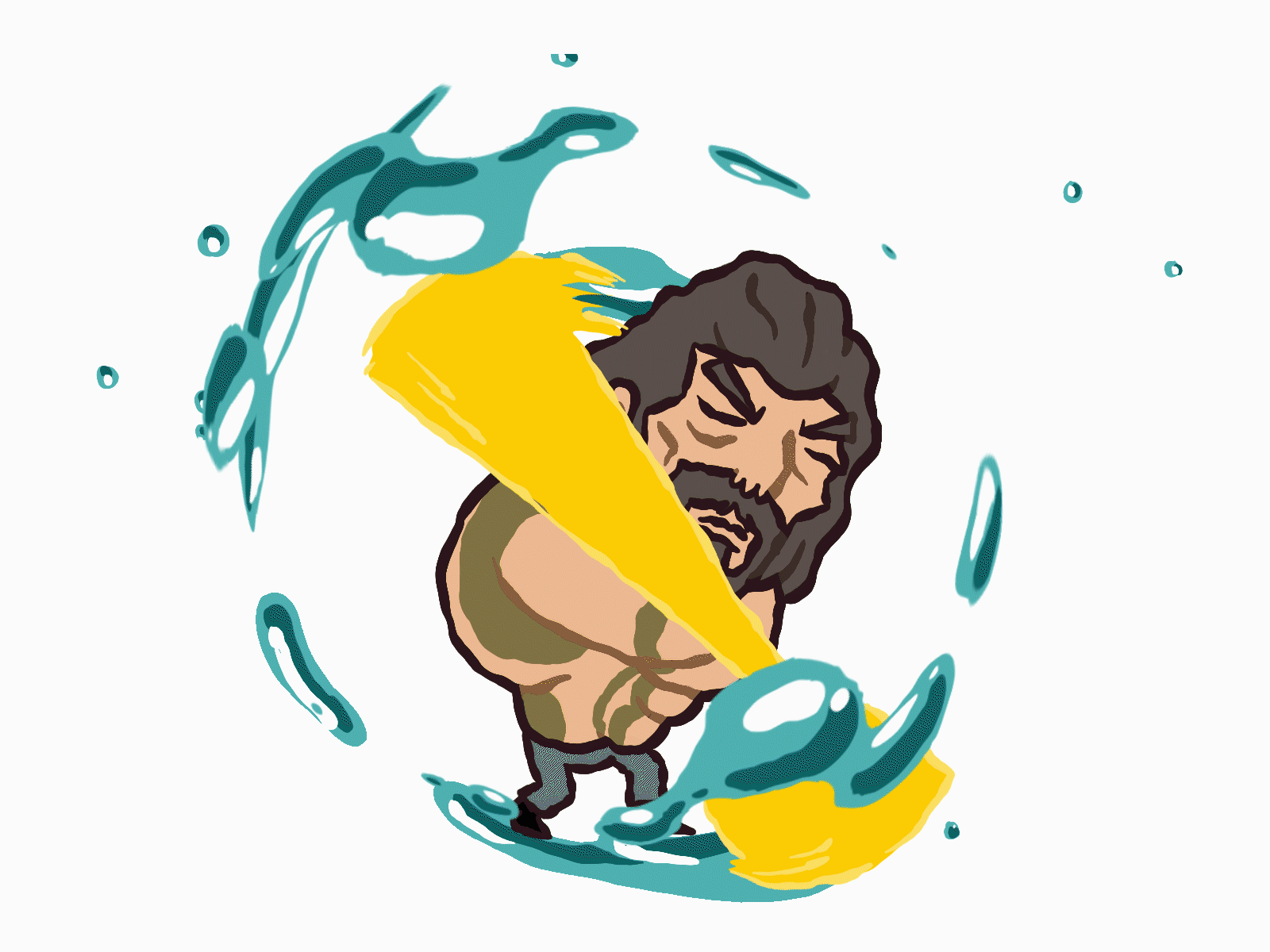 Aquaman Spin Attack Loop 2d animation animated gif animation aqua aquaman attack character character animation character design design illustration justice league loop man snyder snydercut spin spin attack vector zack snyder