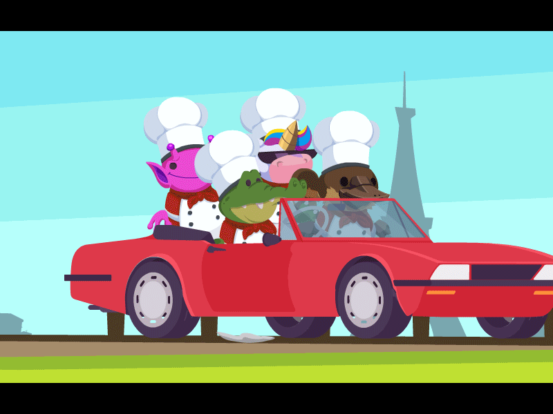 Overcooked Car Loop 2d animation 2d character adobe animate after effects after effects animation animate animation animations character character animation character design design duik duik bassel flash flat illustration rig rigging vector