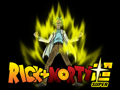 Super Saiyan Rick Sanchez ball character character design dragon dragon ball dragon ball super dragon ball z illustration morty rick rick and morty