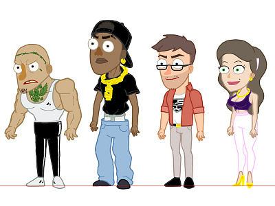 Grand Theft Auto 5 Squad Character Designs/Rigs 2d animation adobe animate animation auto character character animation character design design grand theft auto grandma gta illustration rigs theft vector
