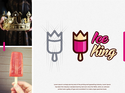 ice king logo design art awesome brand brand identity color colorful colors crown design dual dual meaning ice ice cream idea identity inspiration inspirations king logo