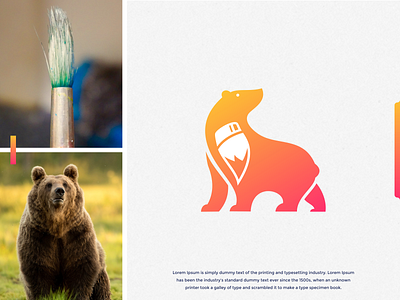 BrushBear logo inspirations art artwork awesome bear brand brand design brand identity brandidentity branding branding design brush color design forsale identity inspiration inspirations logo negative negative space