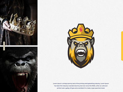 gorilla king logo design inspirations art awesome brand brand design brand identity brandidentity branding branding design combination design dualmeaning forsale gorilla identity inspiration inspirations king kings logo monkey