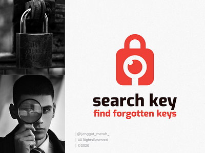 Search Key logo design inspirations art awesome brand branding design dual meaning forsale identity inspiration inspirations jenggot merah key lock logo logos loop need logo negative space search stationary