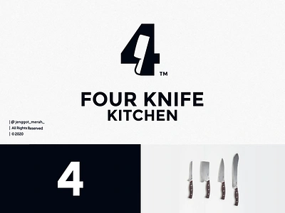 FOUR KNIFE KITCHEN LOGO DESIGN art awesome brand brand identity brandidentity branding design four identity inspiration inspirations kitchen kitchens knife logo negativespace negativespacelogo